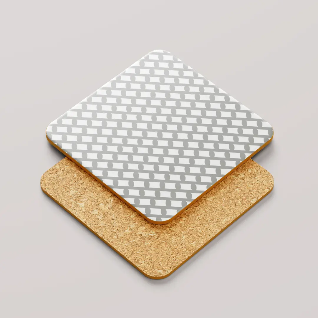 Grey Color Set Of Six Square Tea Coaster