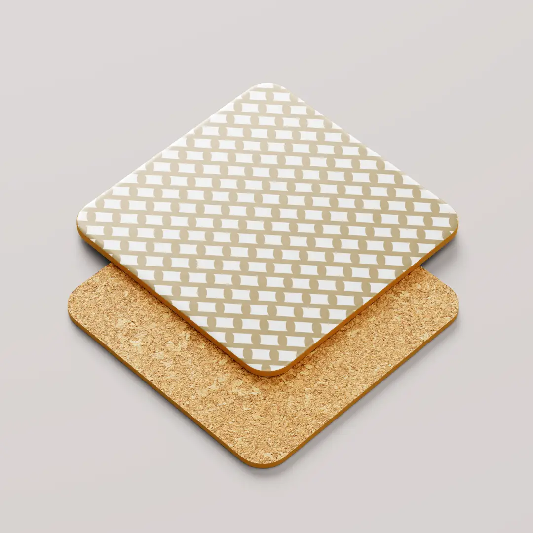 Mud Color Set Of Six Square Tea Coaster