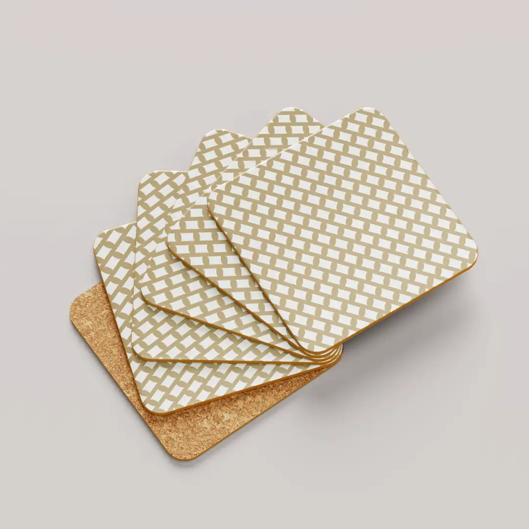 Mud Color Set Of Six Square Tea Coaster - Image 2