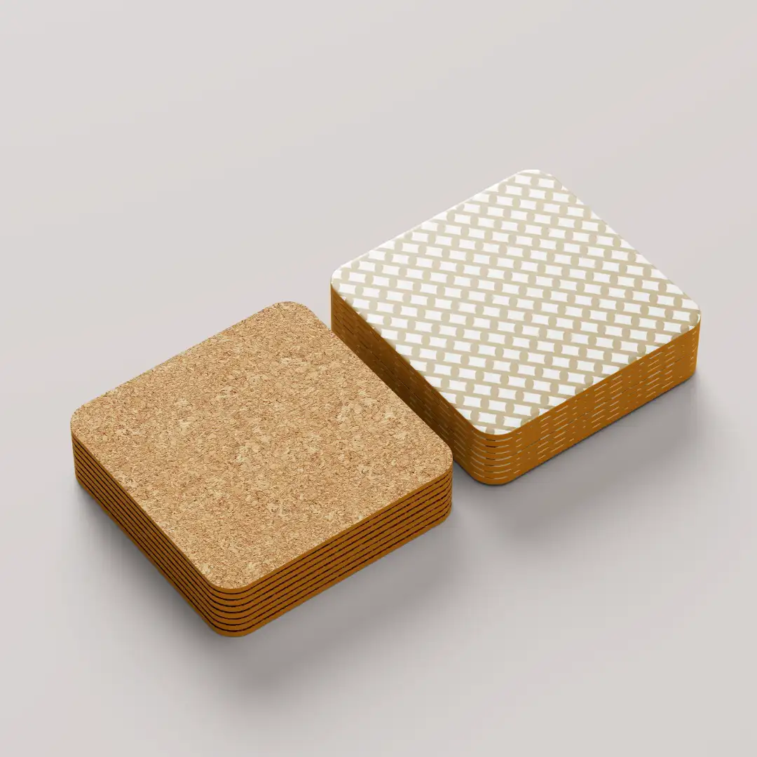 Mud Color Set Of Six Square Tea Coaster - Image 3