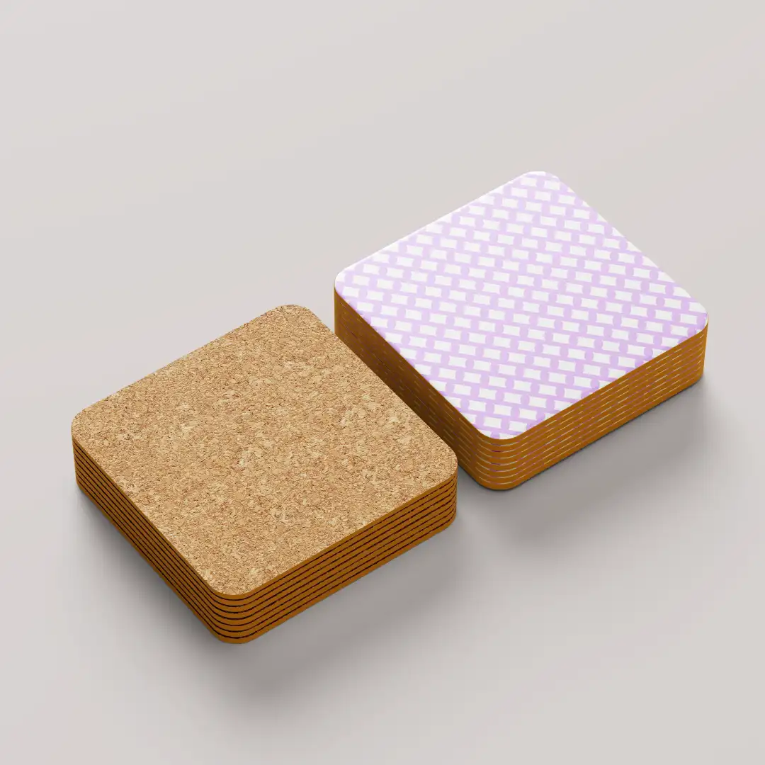 Pink Color Set Of Six Square Tea Coaster - Image 3