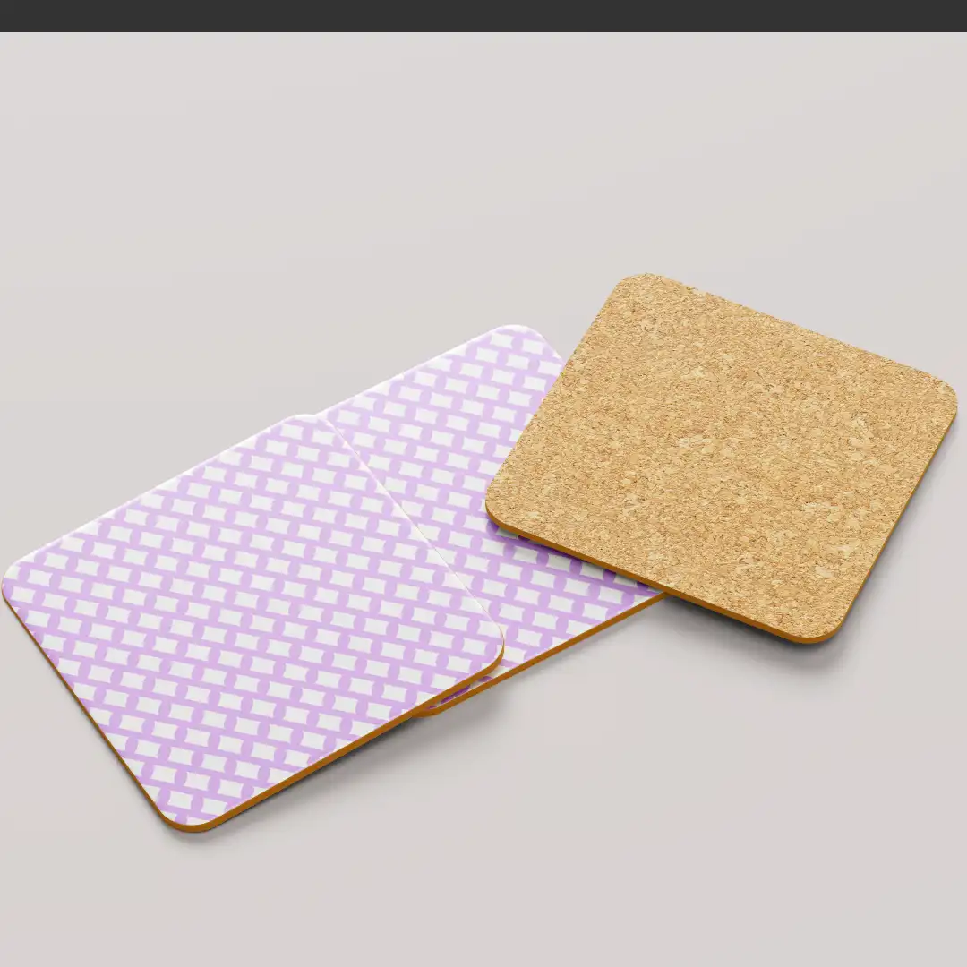 Pink Color Set Of Six Square Tea Coaster - Image 4