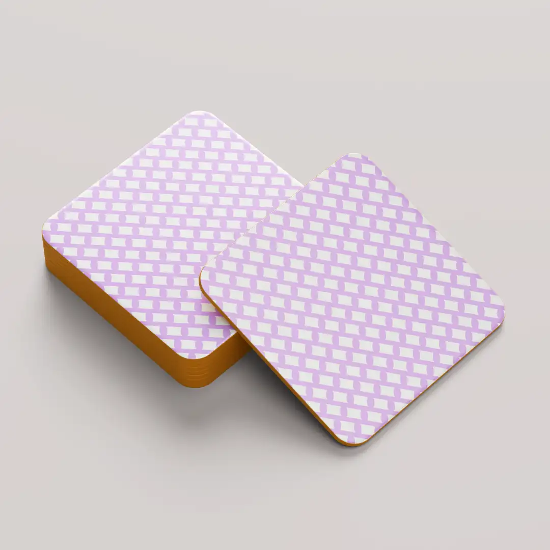 Pink Color Set Of Six Square Tea Coaster - Image 5