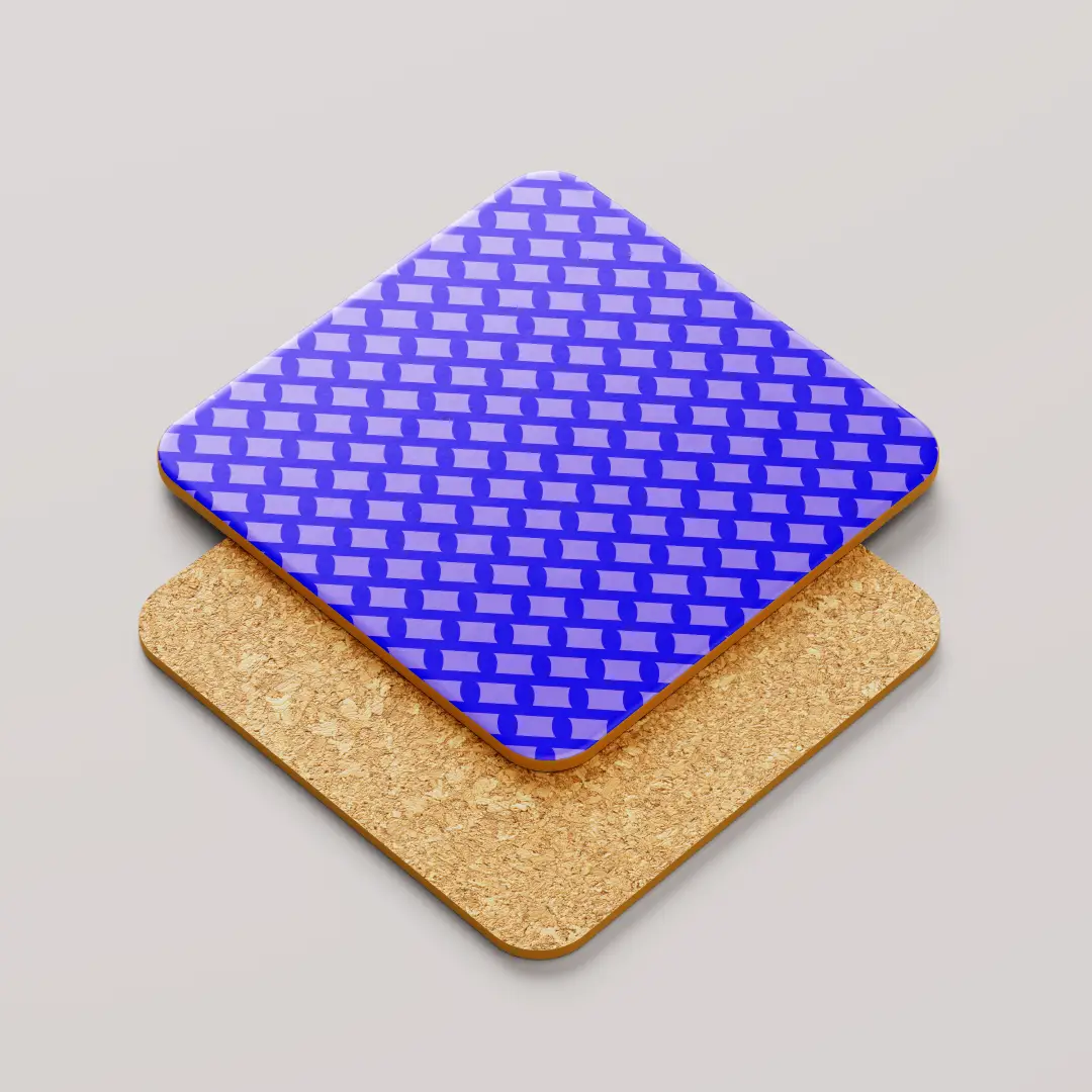 Purple Color Set Of Six Square Tea Coaster