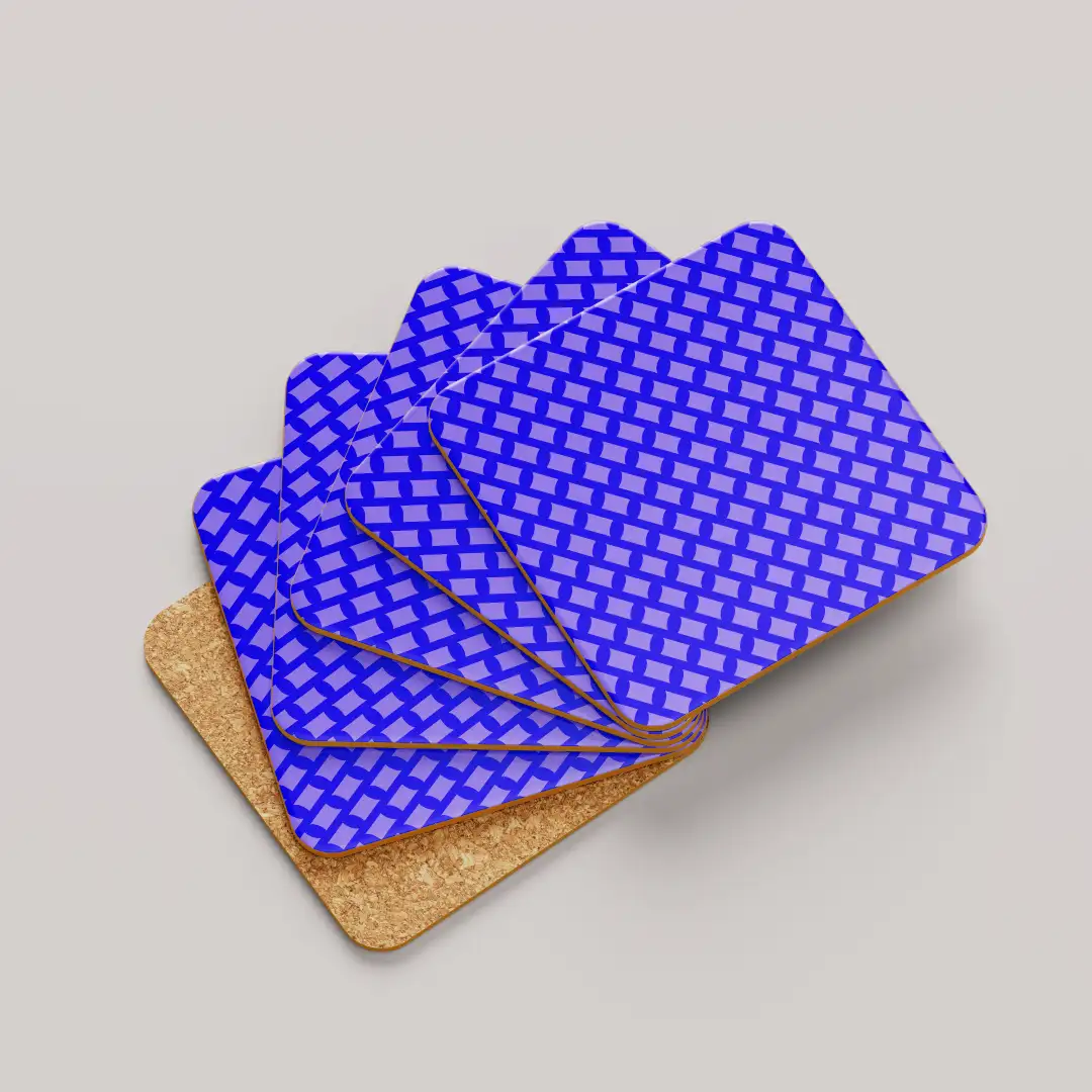 Purple Color Set Of Six Square Tea Coaster - Image 2