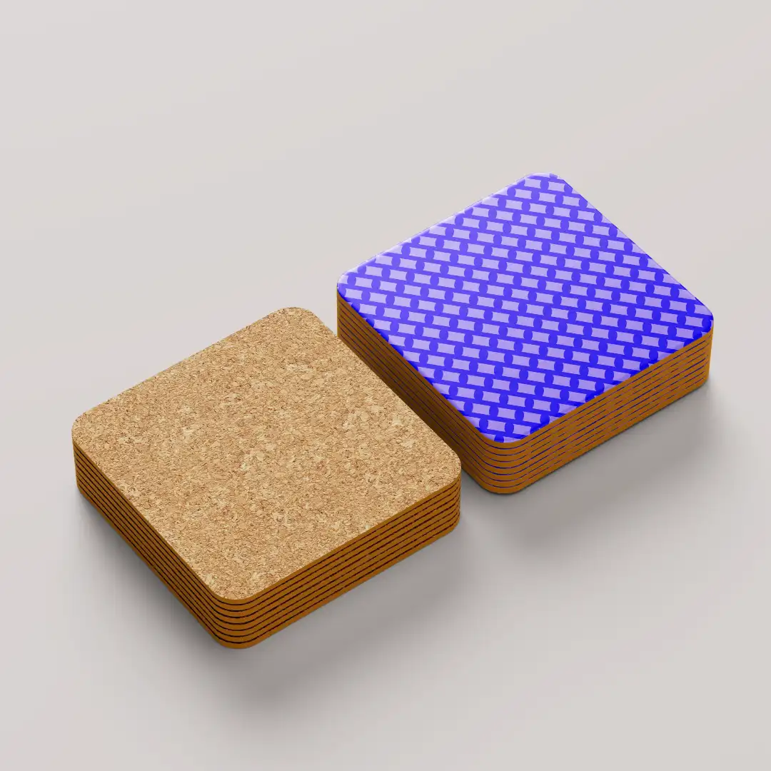 Purple Color Set Of Six Square Tea Coaster - Image 3