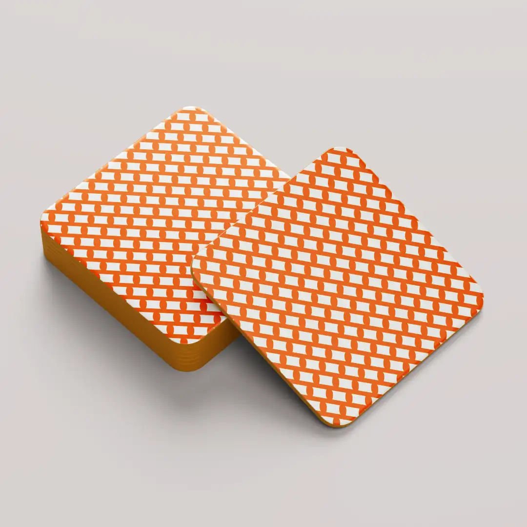 Saffron Color Set Of Six Square Tea Coaster - Image 5