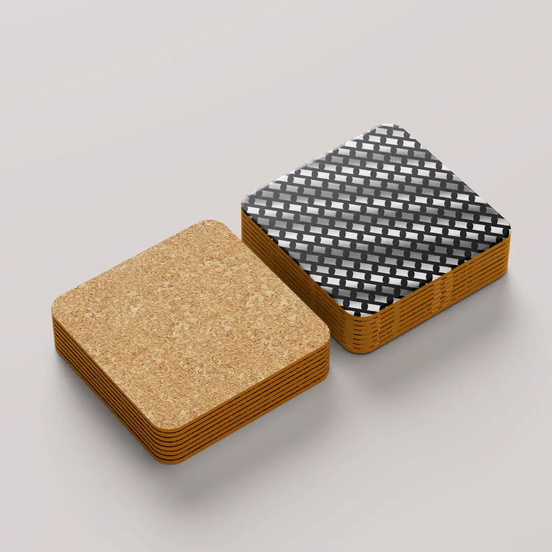 Silver Color Color Set Of Six Square Tea Coaster - Image 3