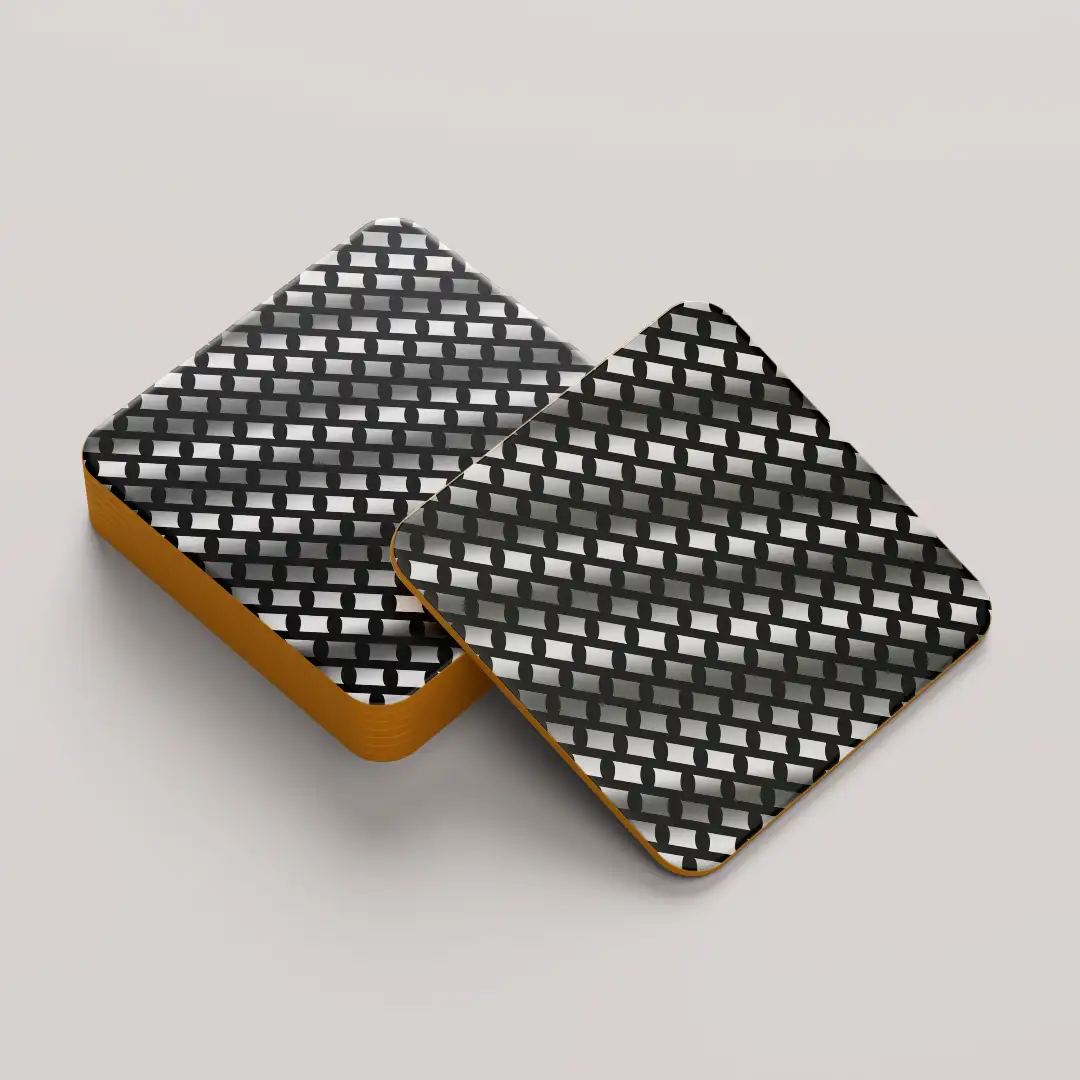 Silver Color Color Set Of Six Square Tea Coaster - Image 5