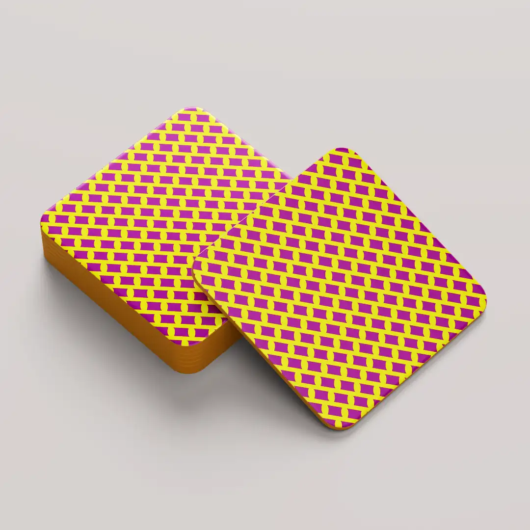 Yellow Rani Color Set Of Six Square Tea Coaster - Image 5