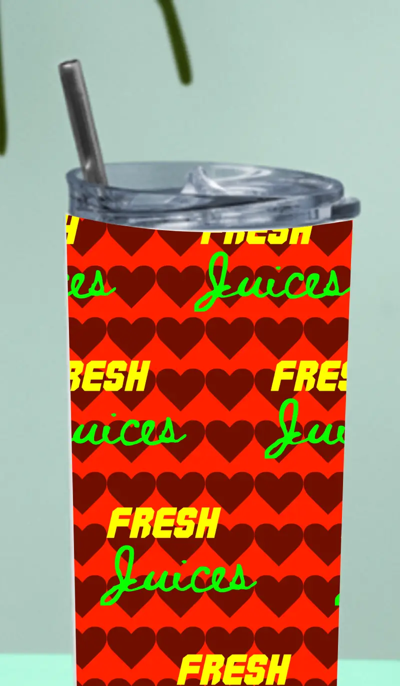 Fresh Juices Stainless Steel Tumbler Bottle With Straw And Leak Proof Lid - Image 3