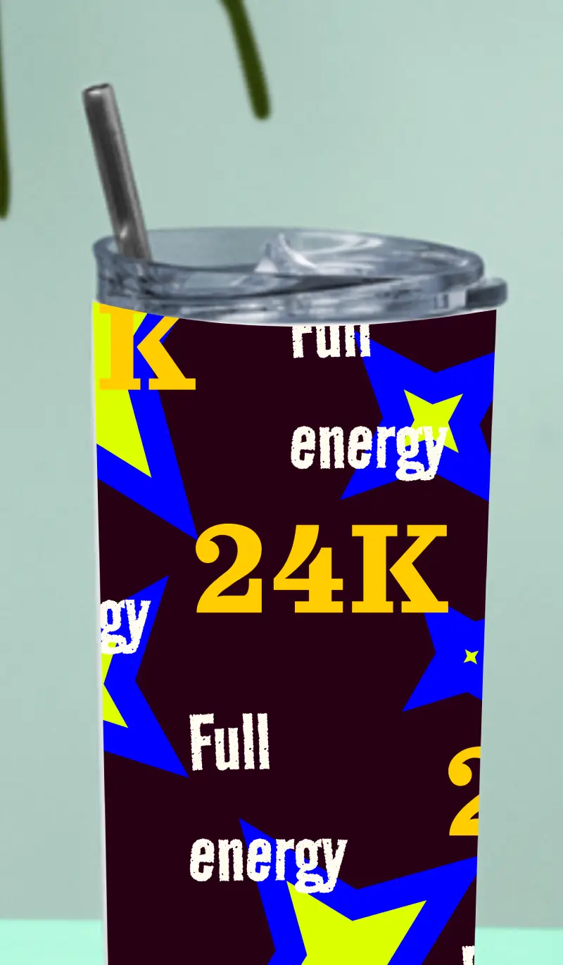 24K Full Energy Stainless Steel Tumbler Bottle With Straw And Leak Proof Lid - Image 3