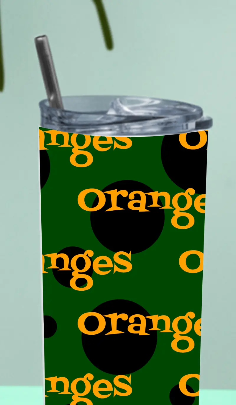 Oranges Stainless Steel Tumbler Bottle With Straw And Leak Proof Lid - Image 3