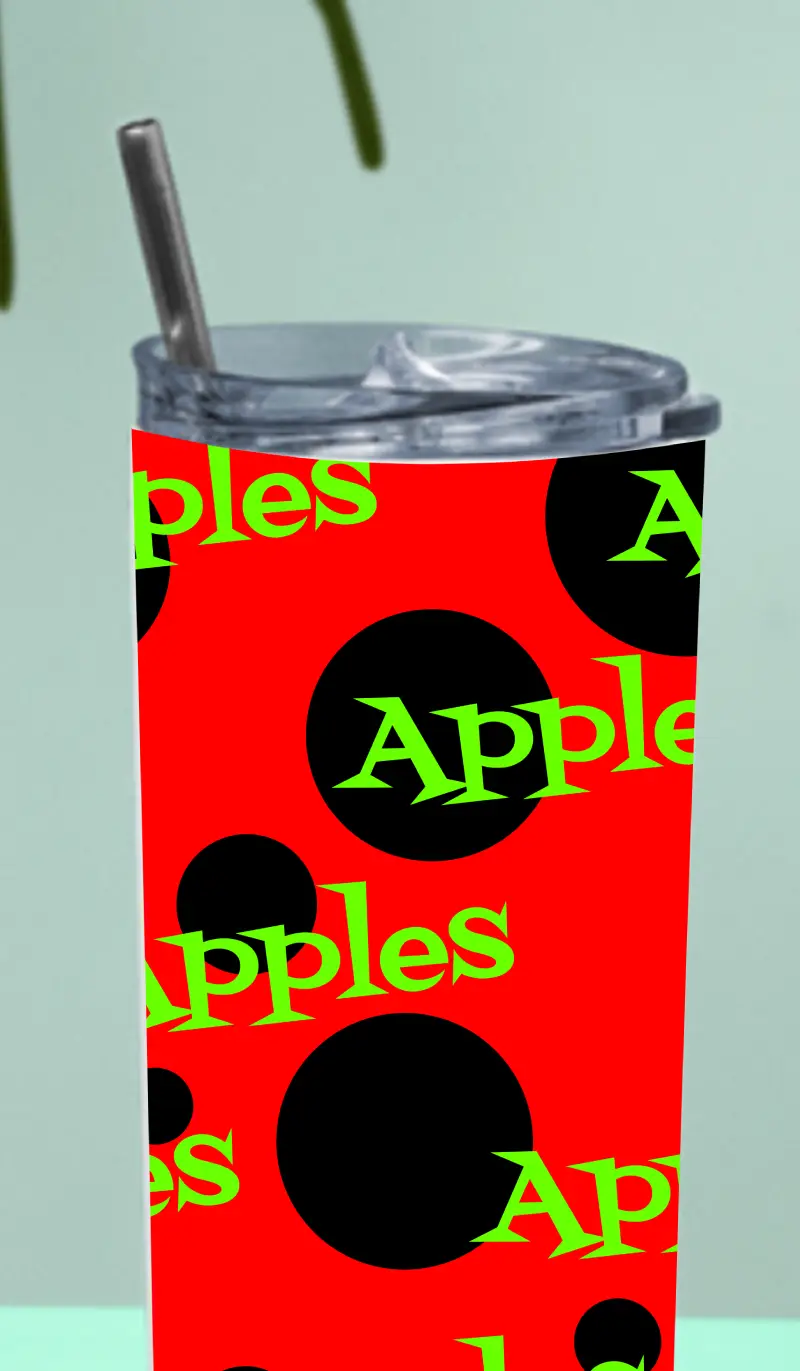 Apples Stainless Steel Tumbler Bottle With Straw And Leak Proof Lid - Image 3