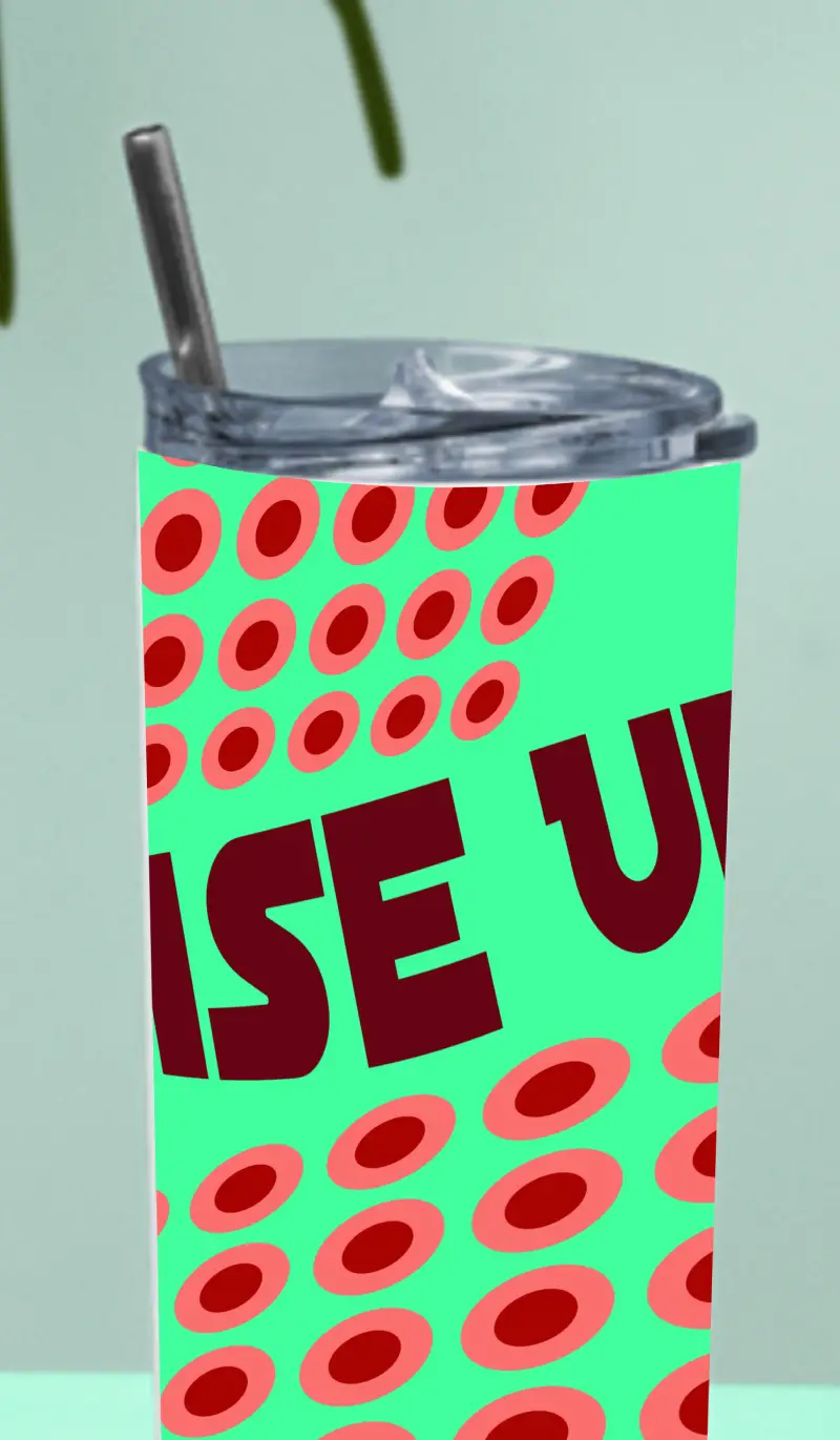 Rise Up Stainless Steel Tumbler Bottle With Straw And Leak Proof Lid - Image 3