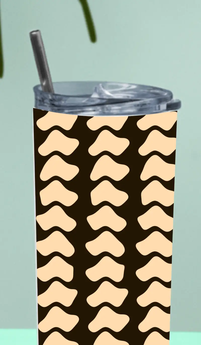 Abstract Pattern Stainless Steel Tumbler Bottle With Straw And Leak Proof Lid - Image 3