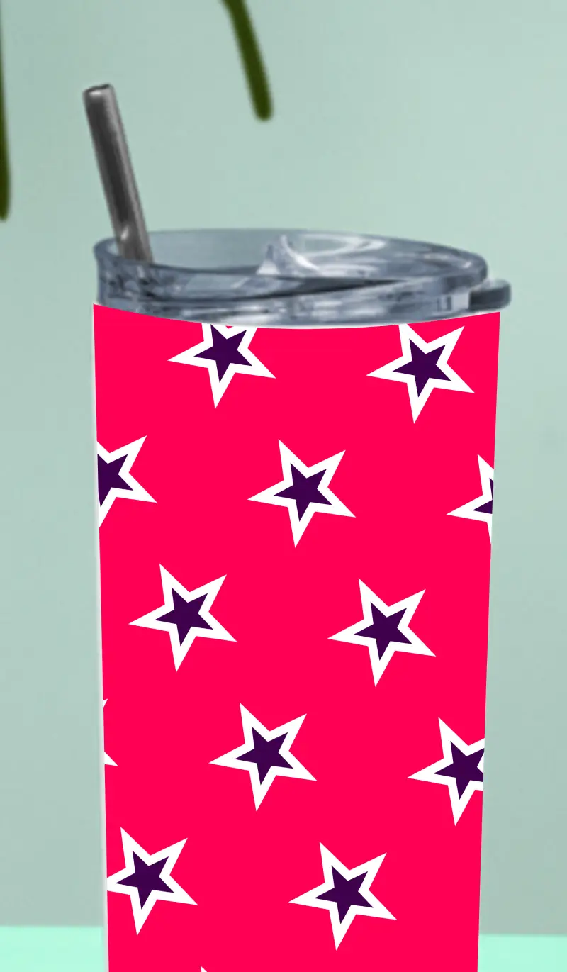 Stars Stainless Steel Tumbler Bottle With Straw And Leak Proof Lid - Image 3