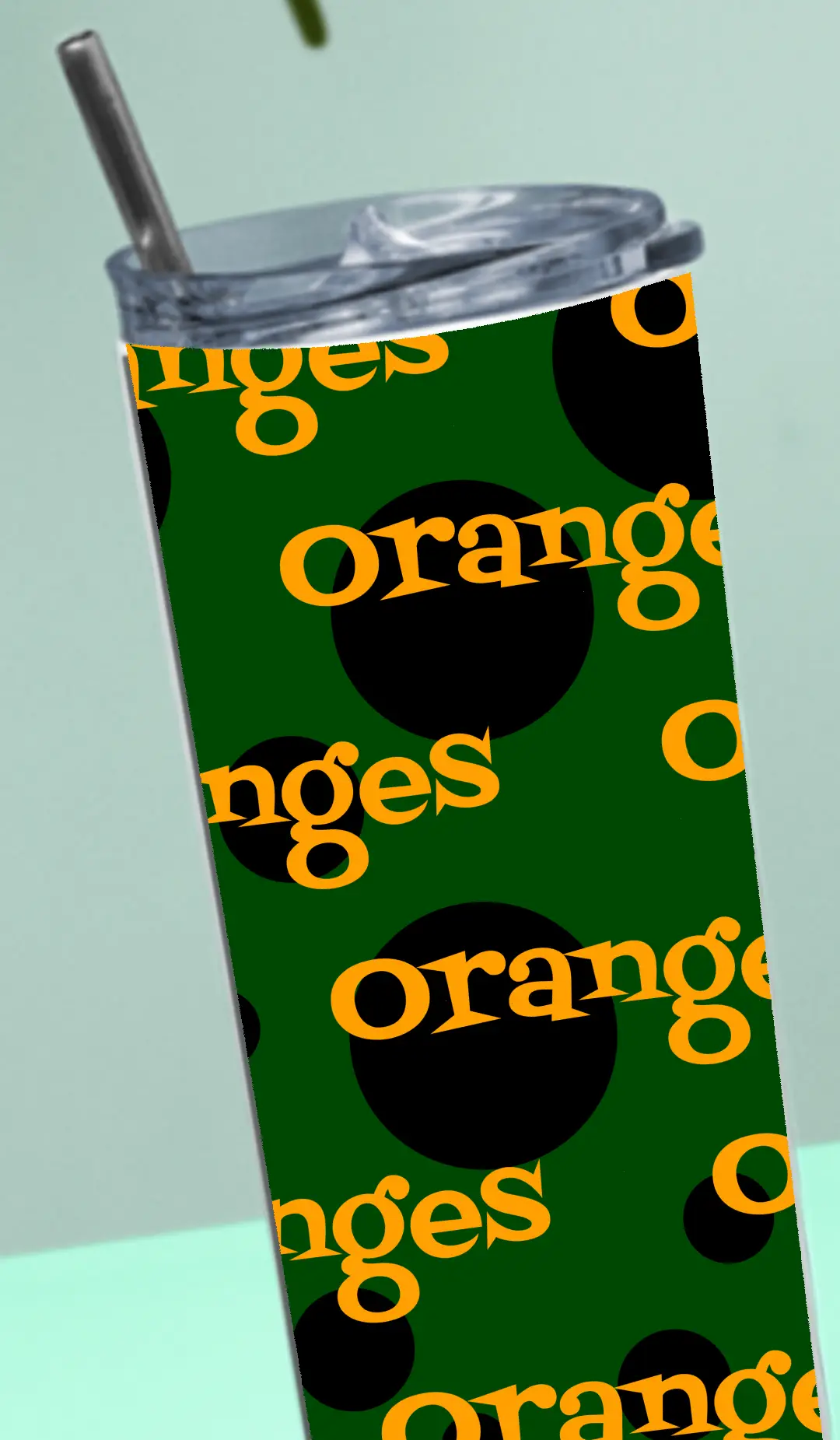 Oranges Stainless Steel Tumbler Bottle With Straw And Leak Proof Lid - Image 4