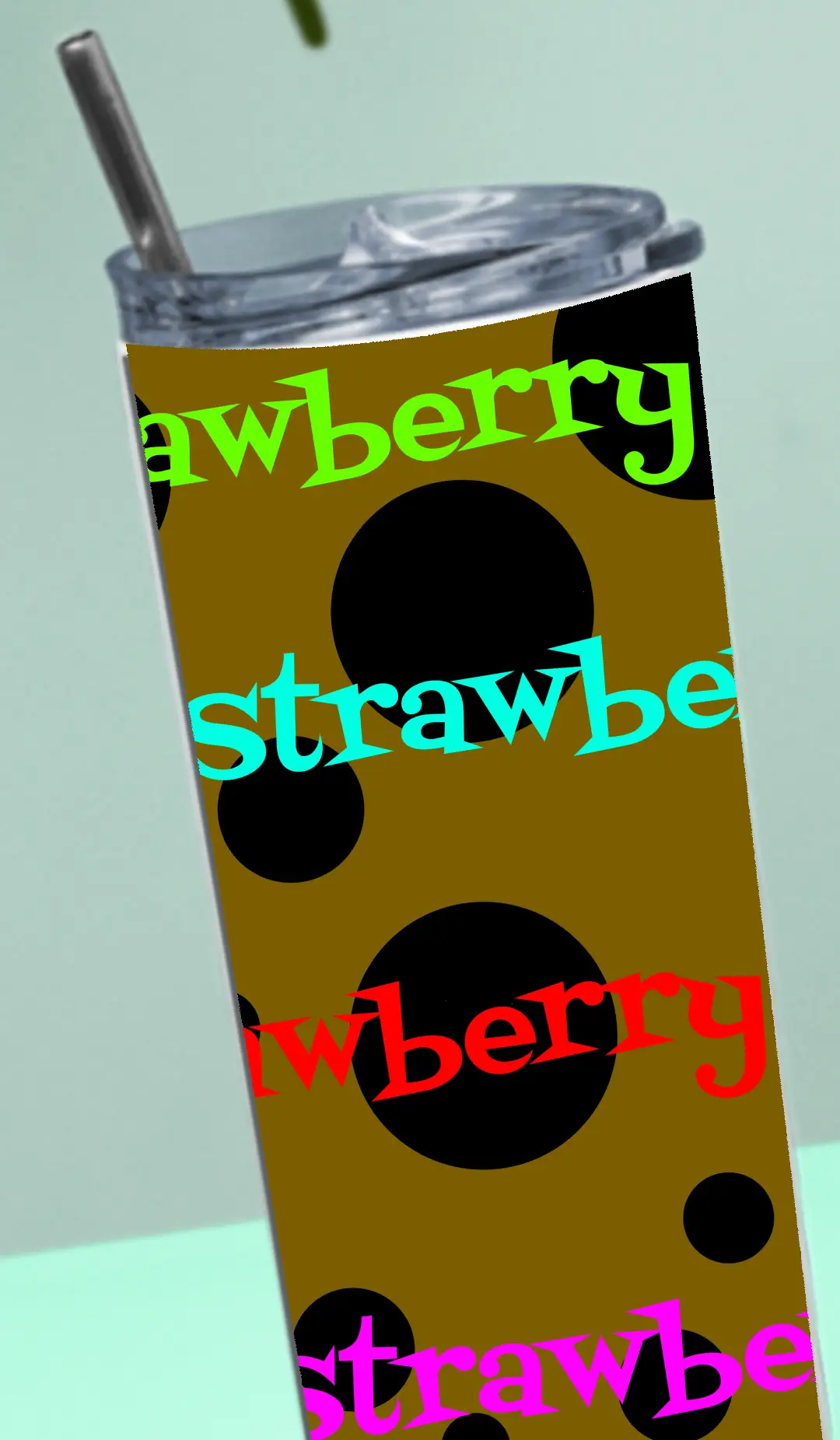 Strawberry Stainless Steel Tumbler Bottle With Straw And Leak Proof Lid - Image 4