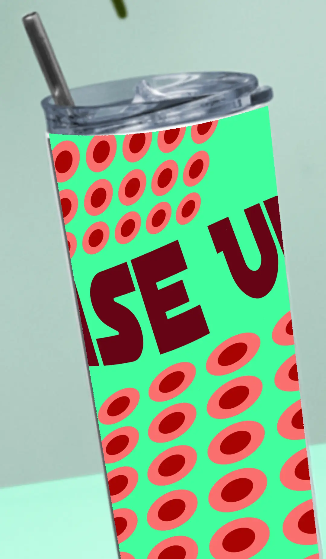 Rise Up Stainless Steel Tumbler Bottle With Straw And Leak Proof Lid - Image 4