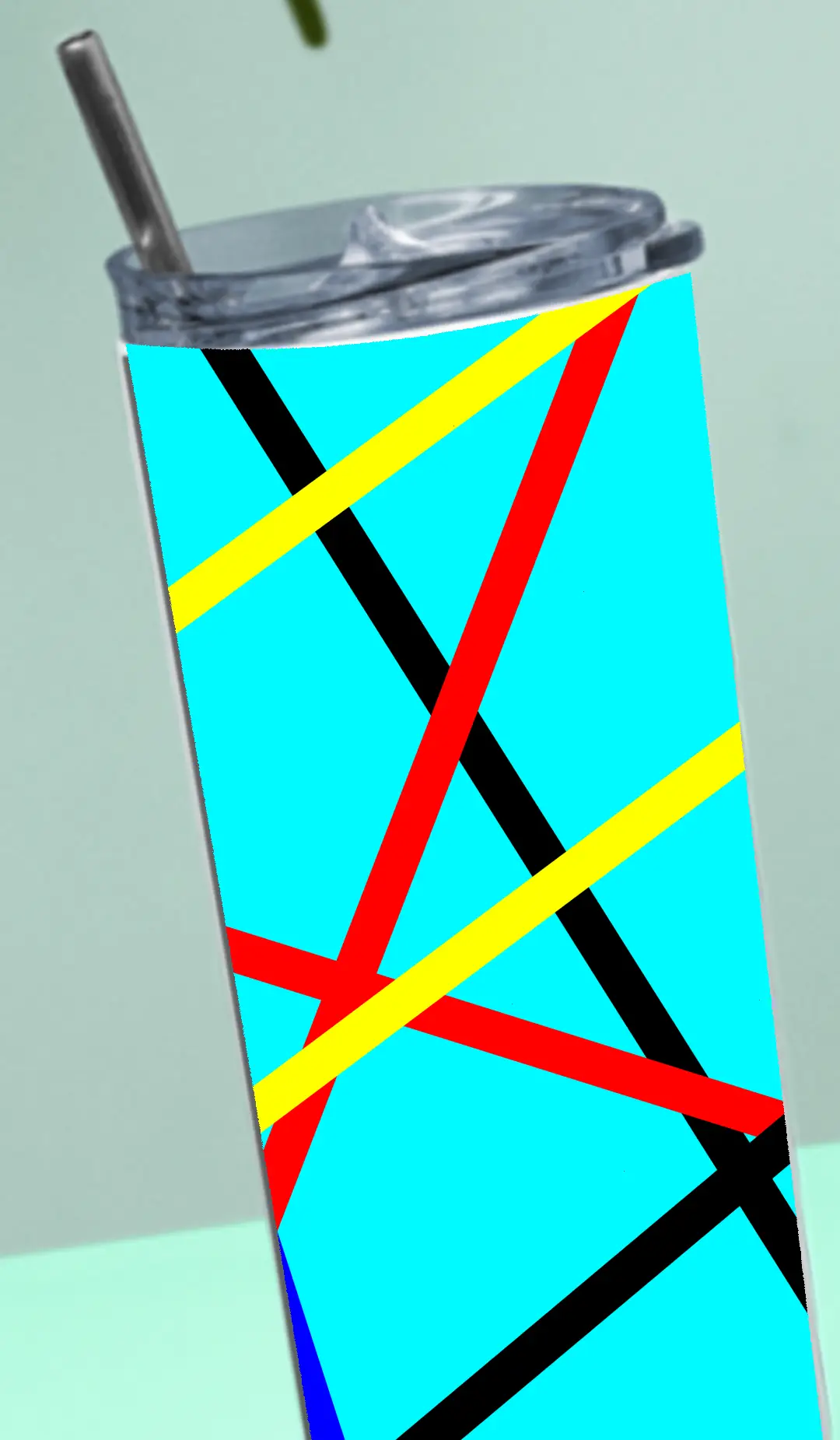 Lines Graphic Stainless Steel Tumbler Bottle With Straw And Leak Proof Lid - Image 4