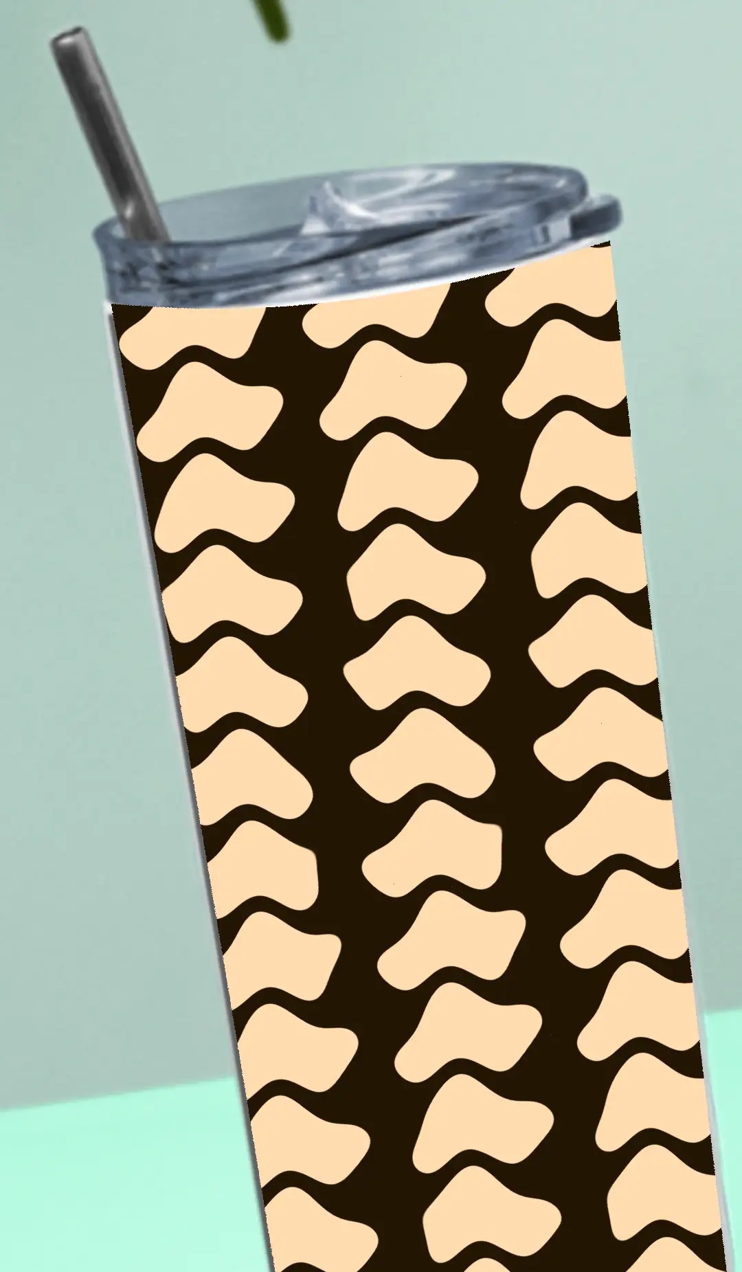 Abstract Pattern Stainless Steel Tumbler Bottle With Straw And Leak Proof Lid - Image 4