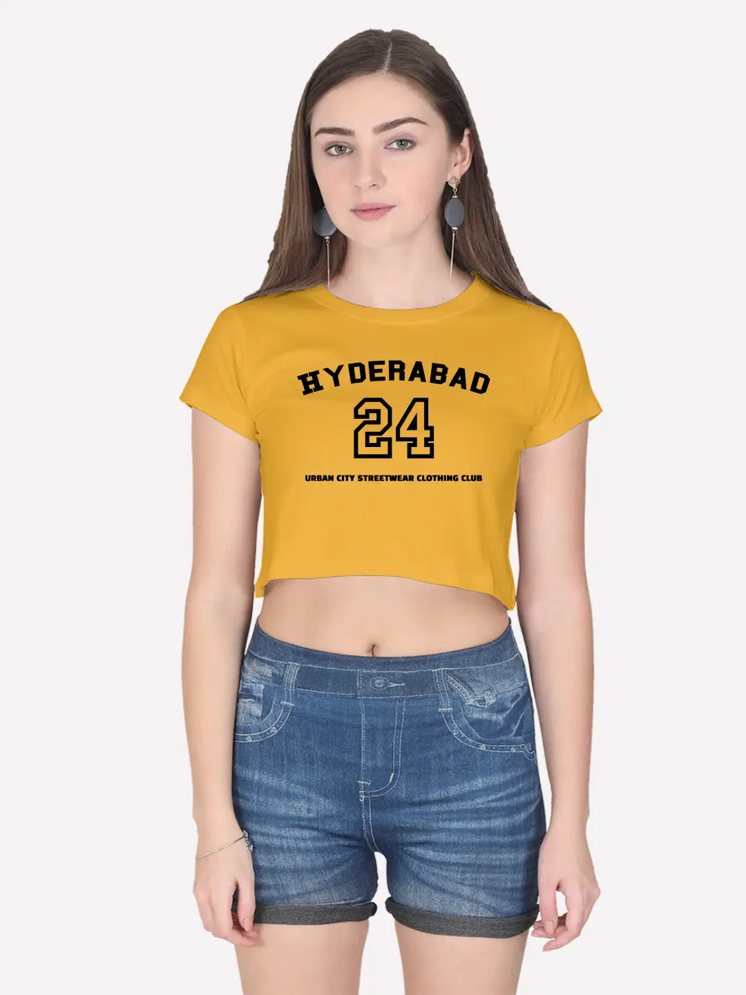 Hyderabad Urban City Streetwear Cotton Crop Top - Image 5