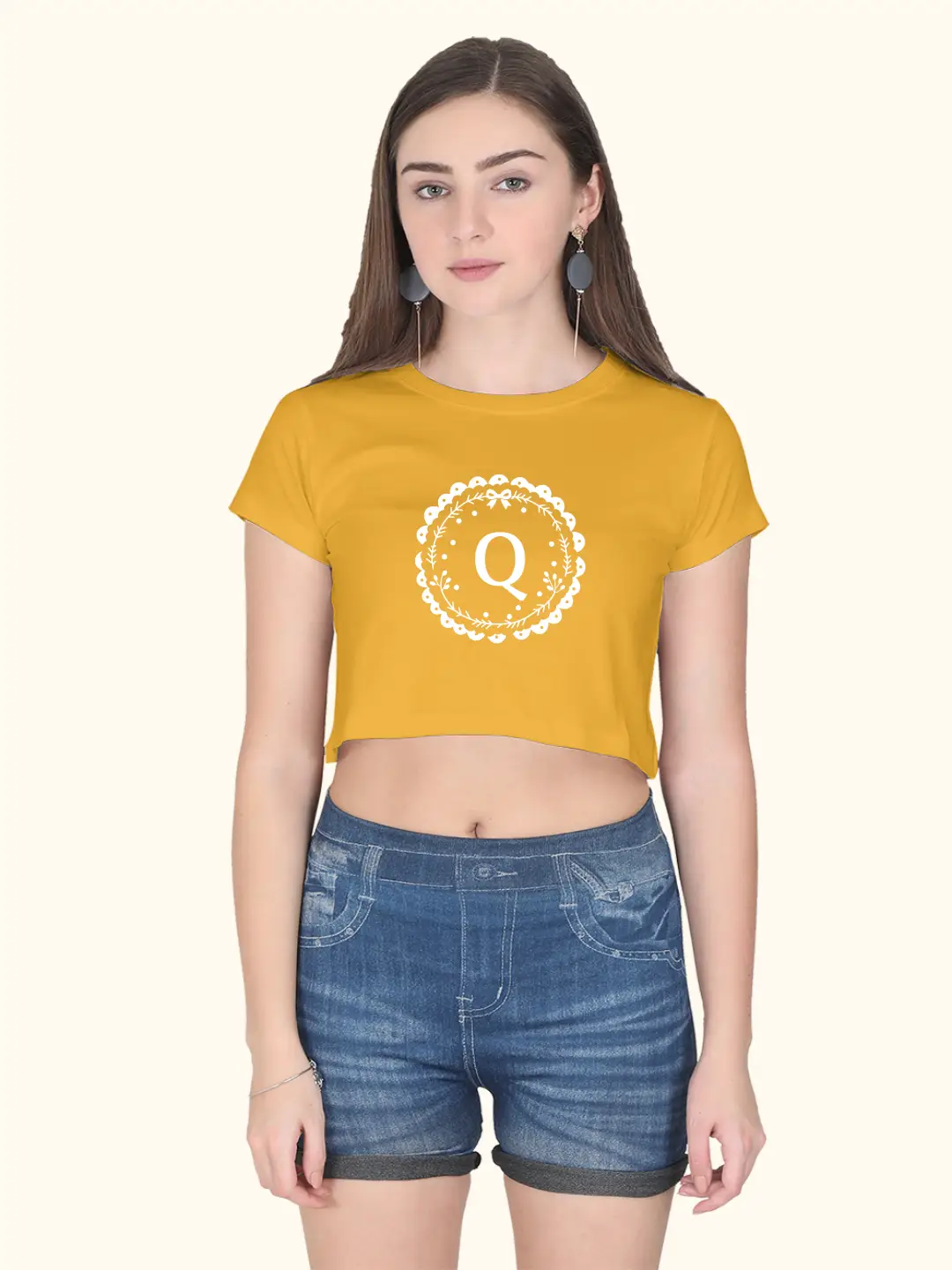 Q Alphabet Cotton Crop Top - Image 5