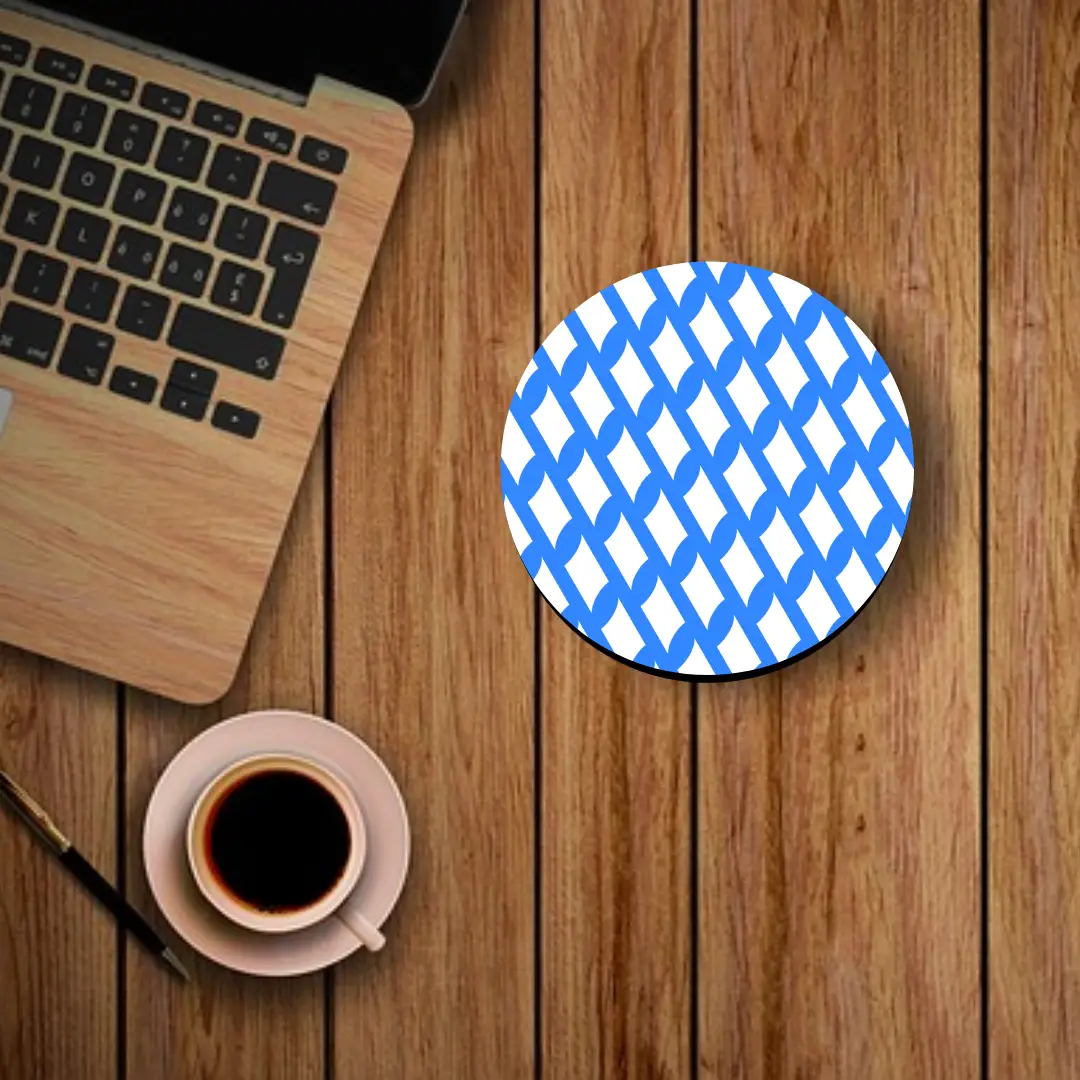 Blue Round Mouse Mat