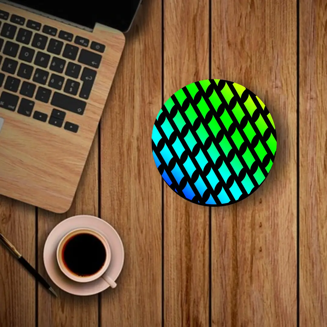 Rainbow Round Mouse Mat