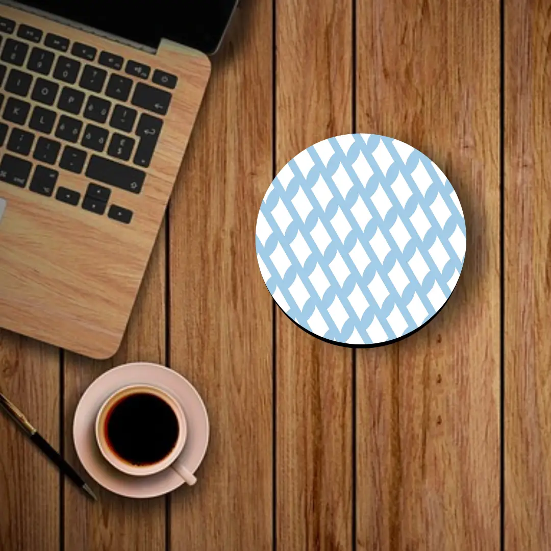 Sky Blue Round Mouse Mat