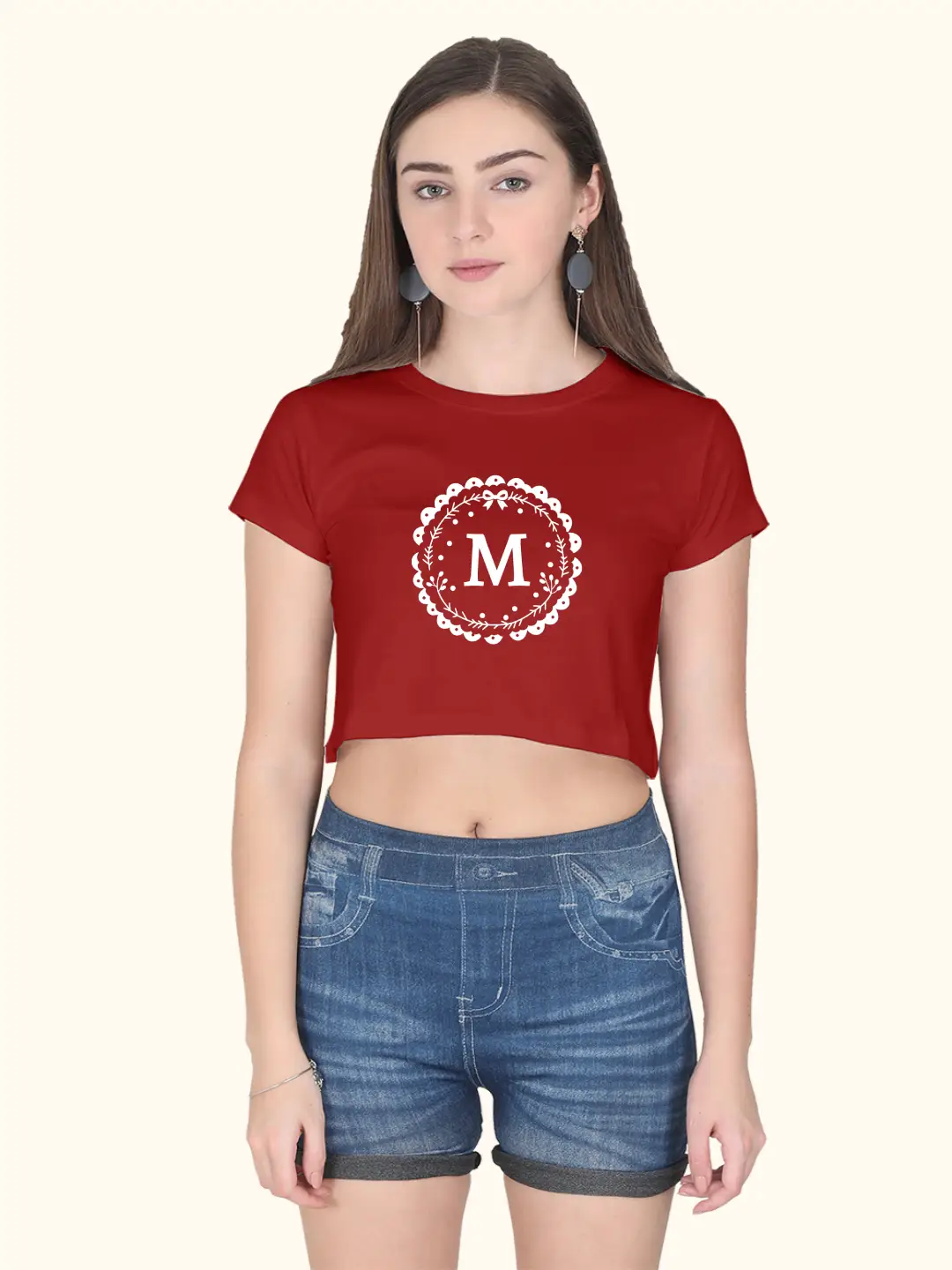 M Alphabet Cotton Crop Top - Image 6