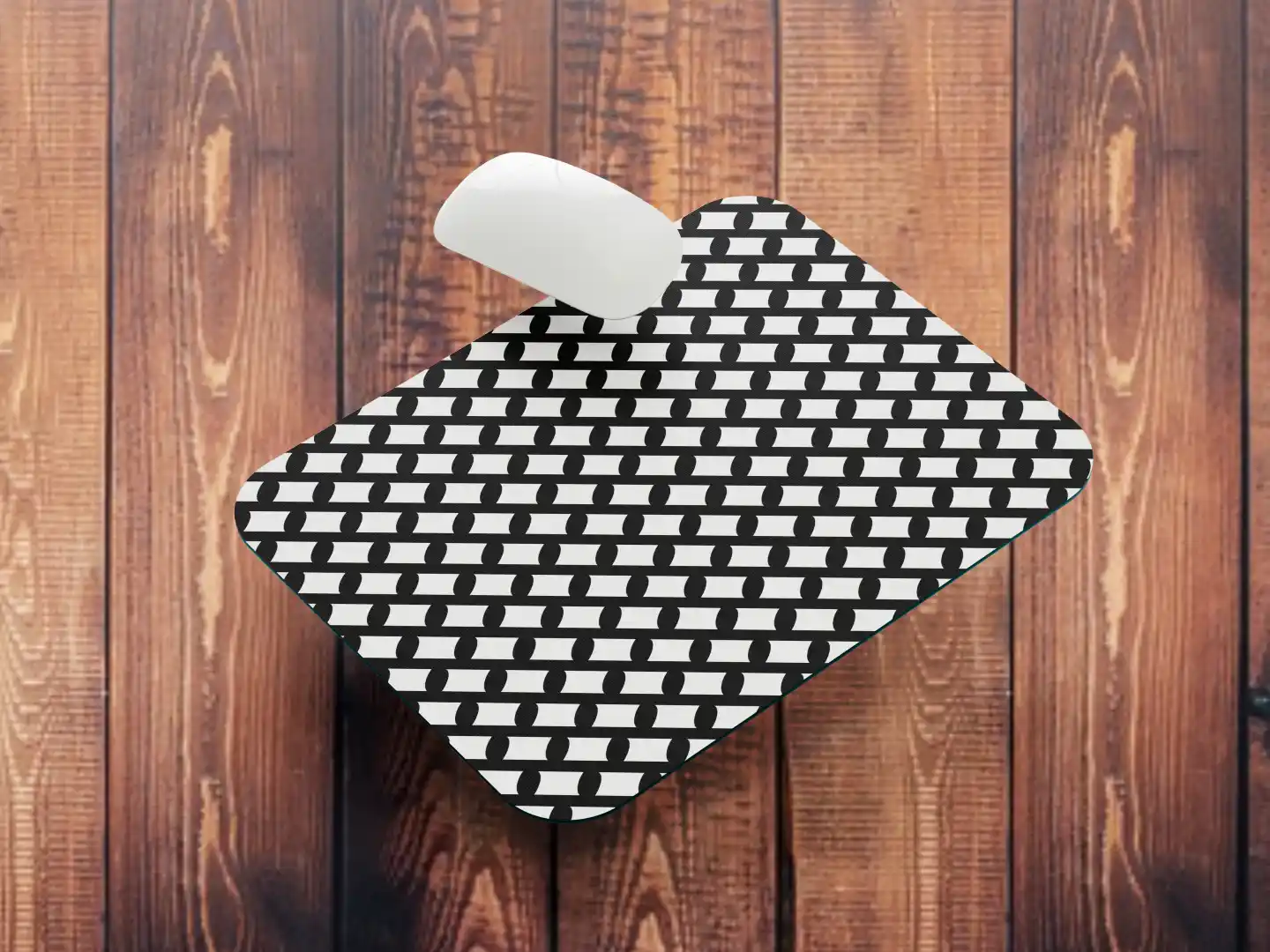 Black White Square Mouse Mat - Image 3