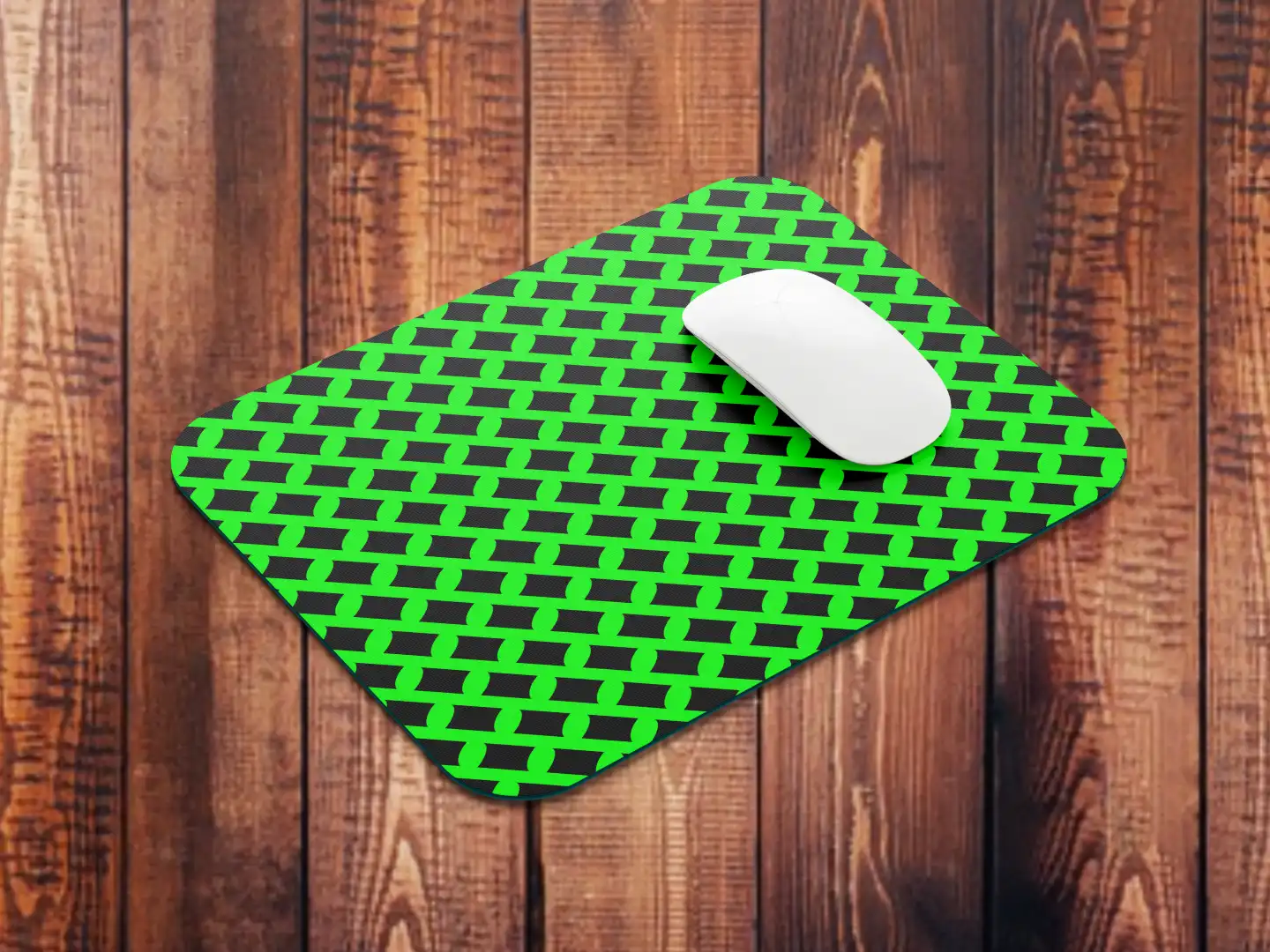 Green Black Square Mouse Mat
