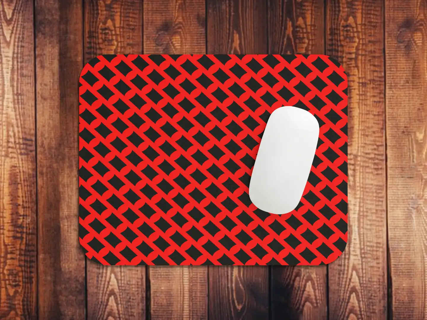 Red Black Square Mouse Mat - Image 2