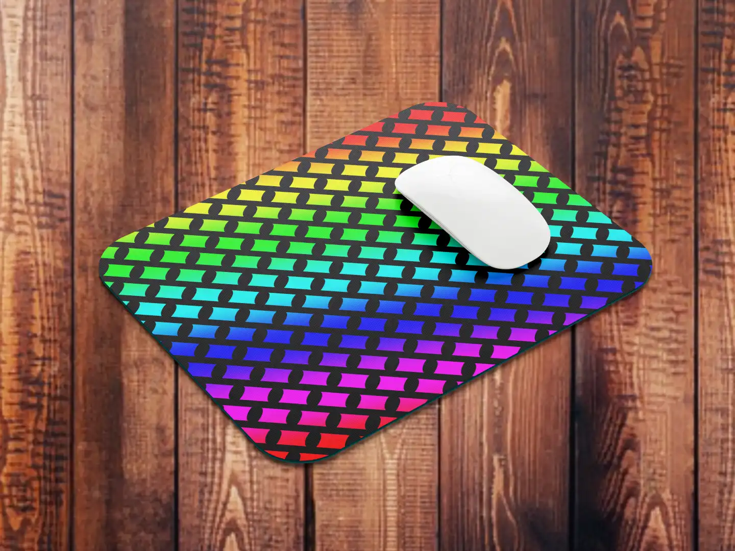 Rainbow Square Mouse Mat