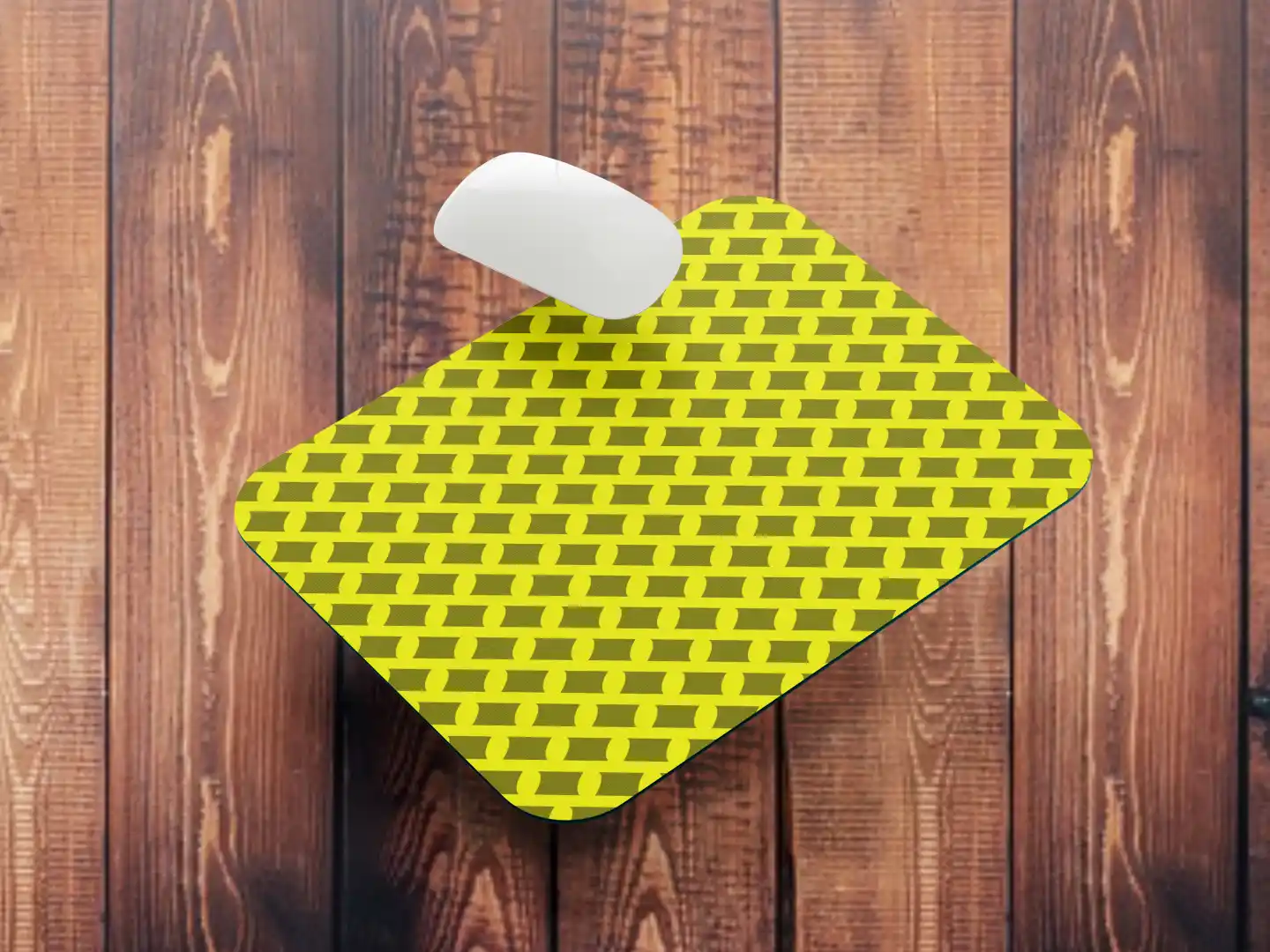 Yellow Mehandi Square Mouse Mat - Image 3