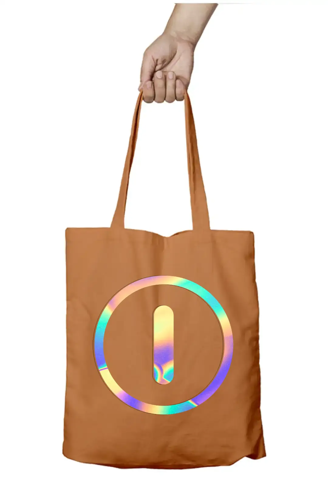 I Letter Rainbow Shiny Print Cotton Canvas Tote Bag - Image 7