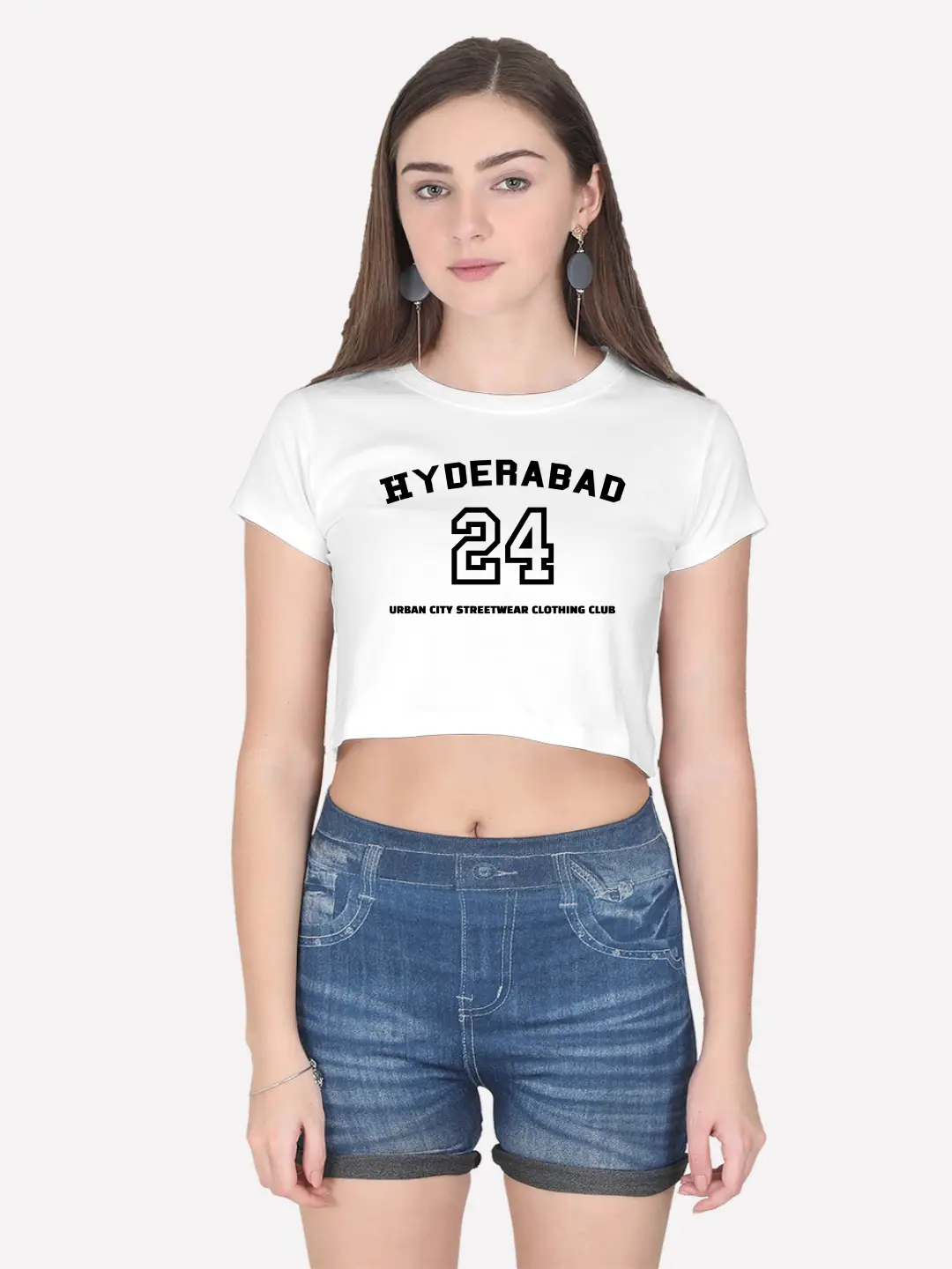 Hyderabad Urban City Streetwear Cotton Crop Top - Image 8