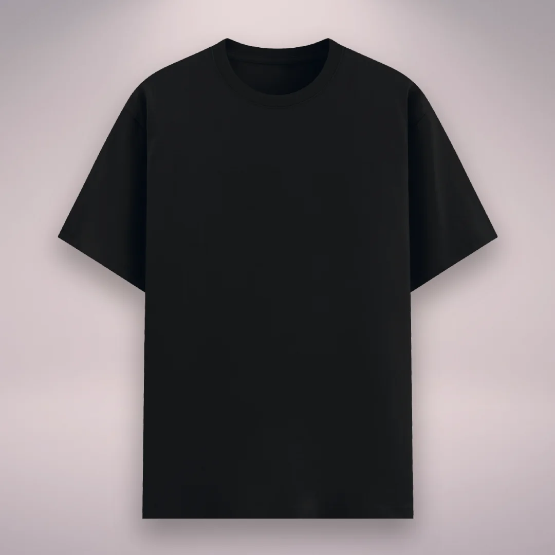Recycle Fabric Black Poly Cotton T-shirt