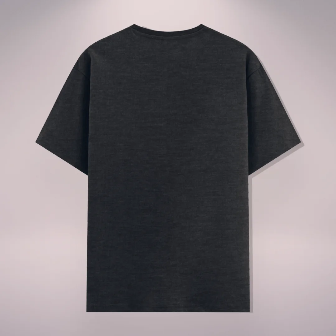 Recycle Fabric Black Melange Poly Cotton T-shirt - Image 2