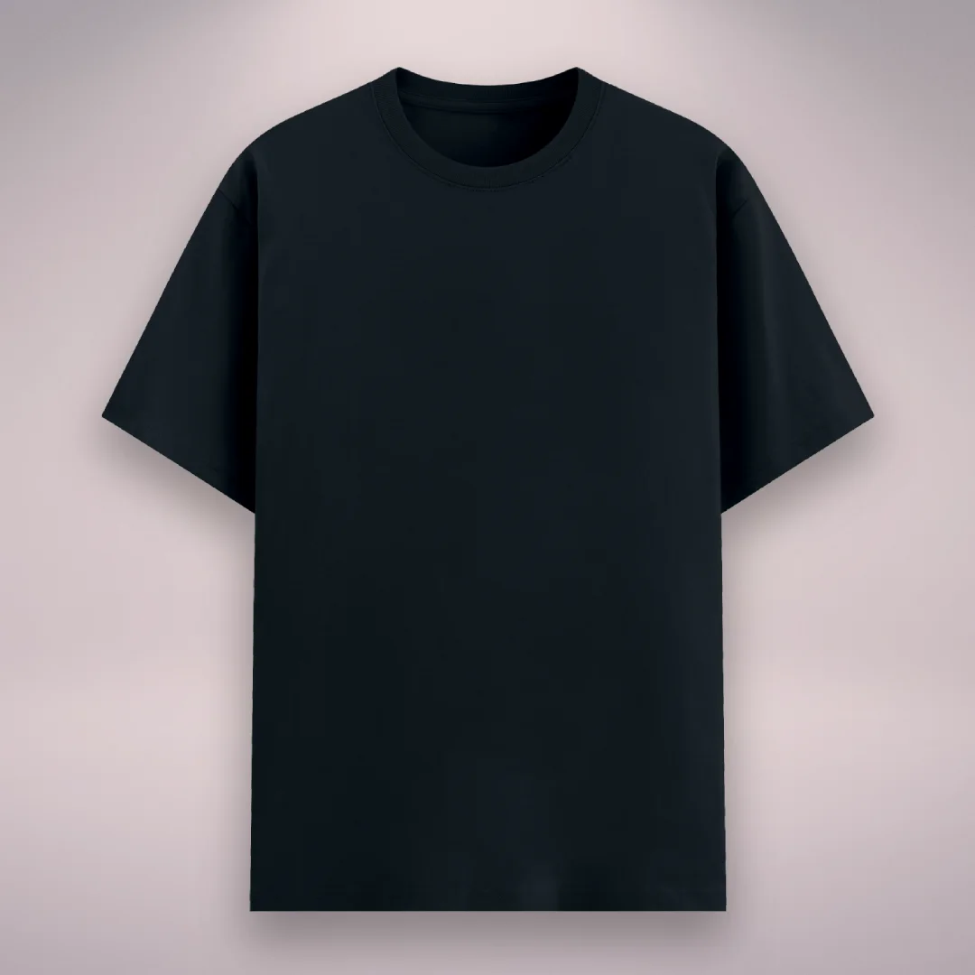 Recycle Fabric Navy Blue Poly Cotton T-shirt