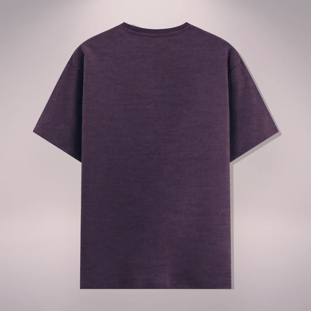 Recycle Fabric Purple Melange Poly Cotton T-shirt - Image 2