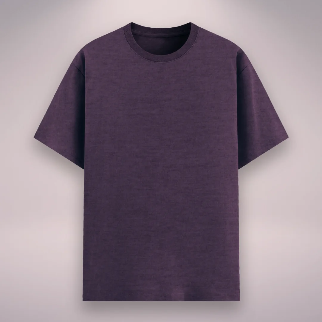 Recycle Fabric Purple Melange Poly Cotton T-shirt