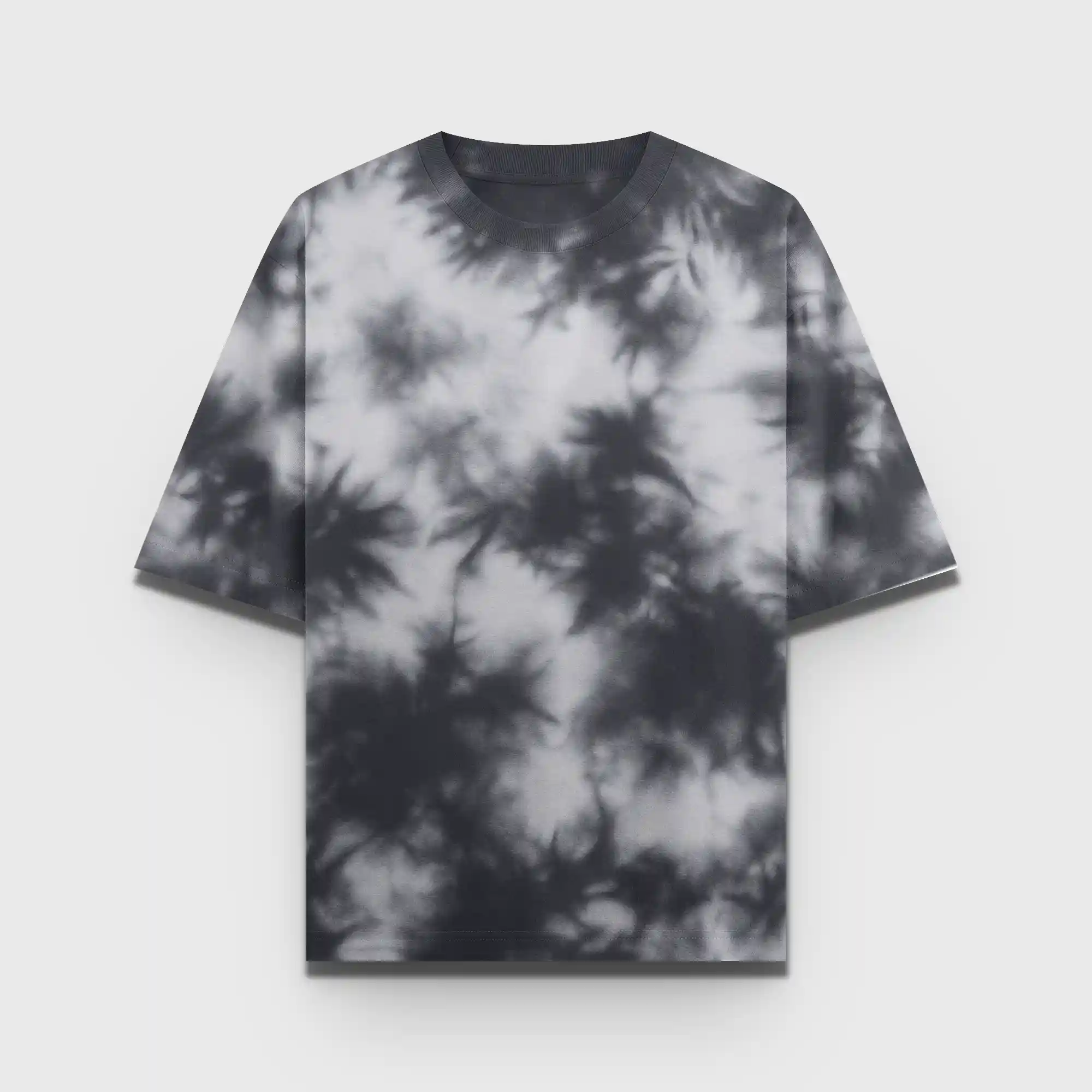 Tie Dye Black White Oversized Terry Cotton T-shirt