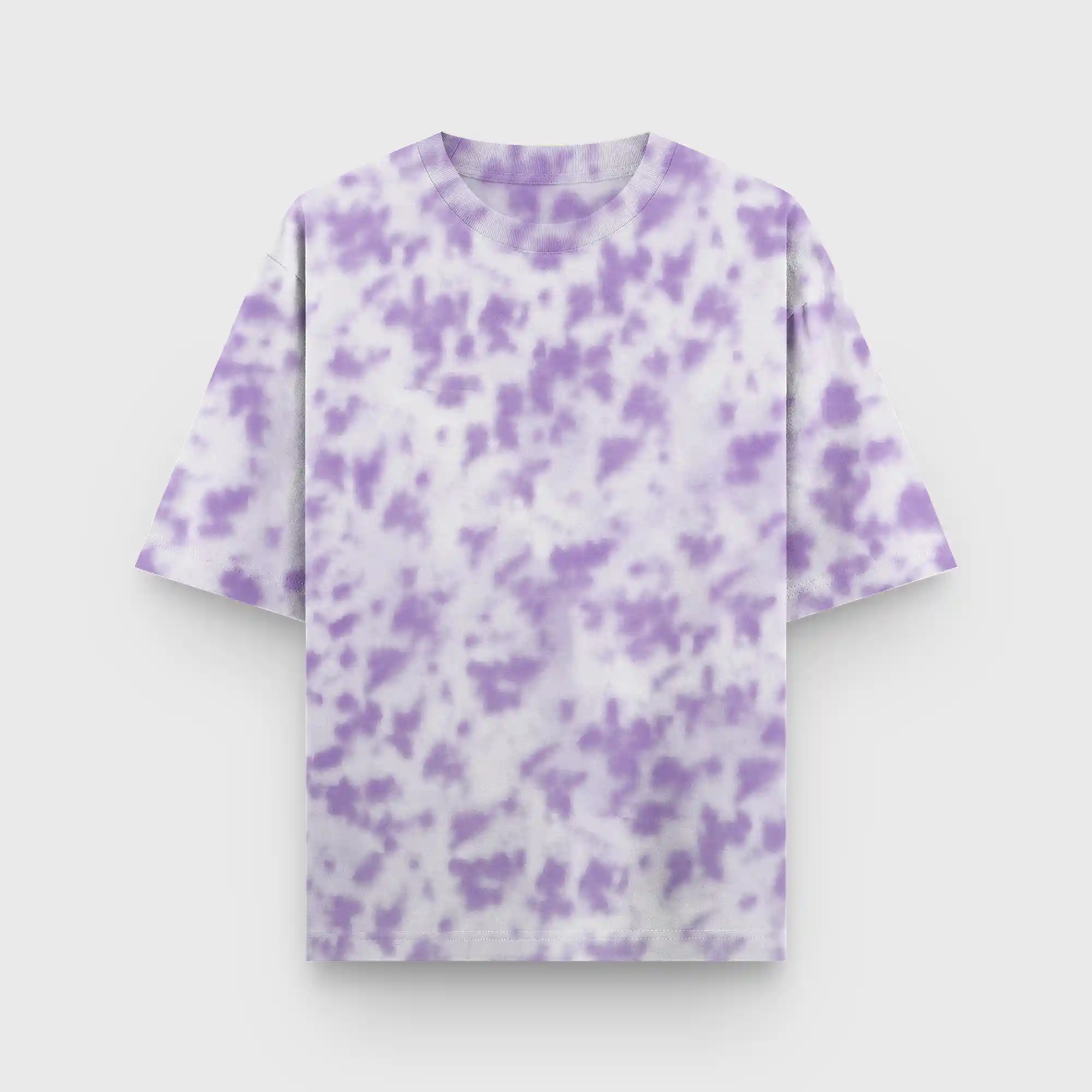 Tie Dye White Lavender Oversized Terry Cotton T-shirt