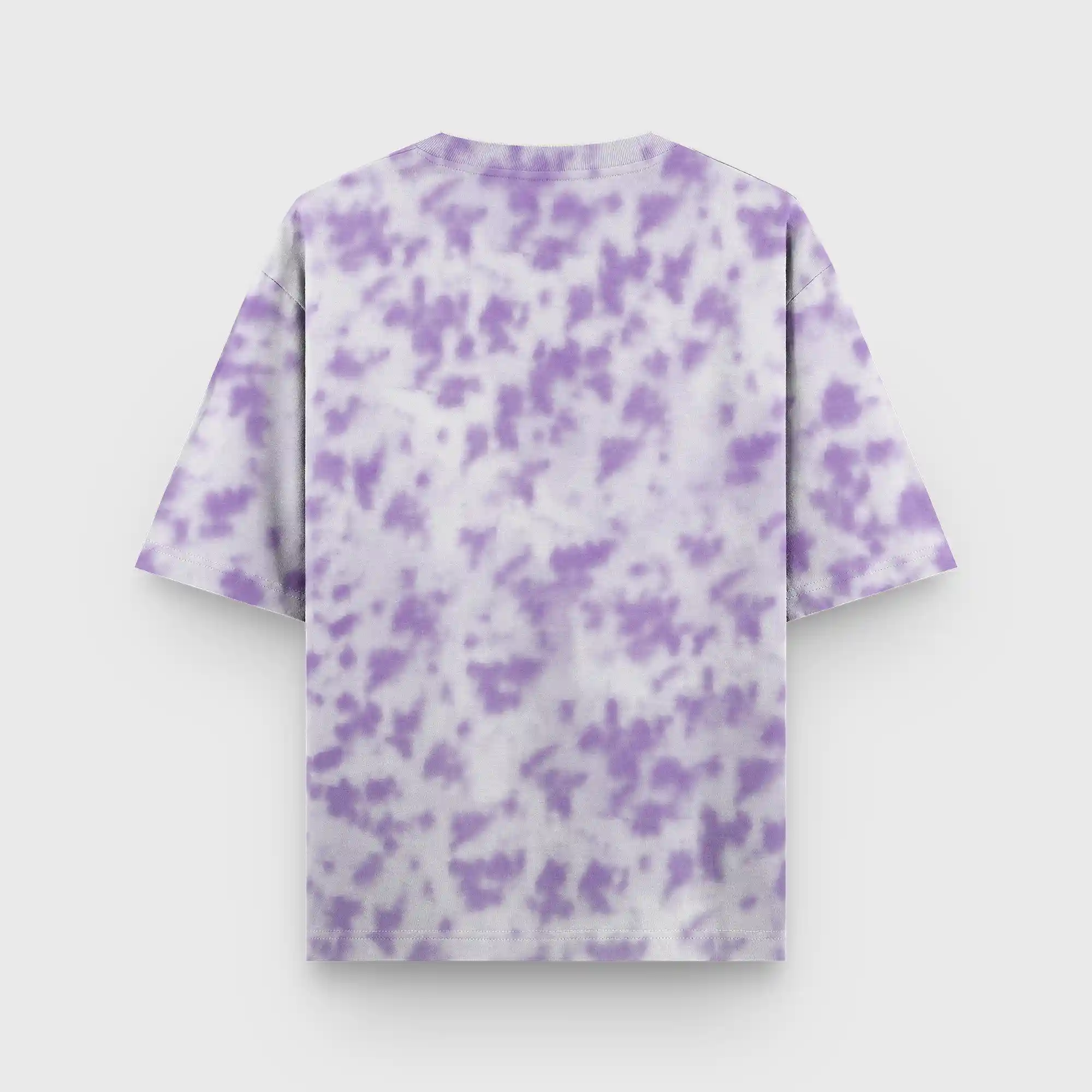 Tie Dye White Lavender Oversized Terry Cotton T-shirt - Image 2