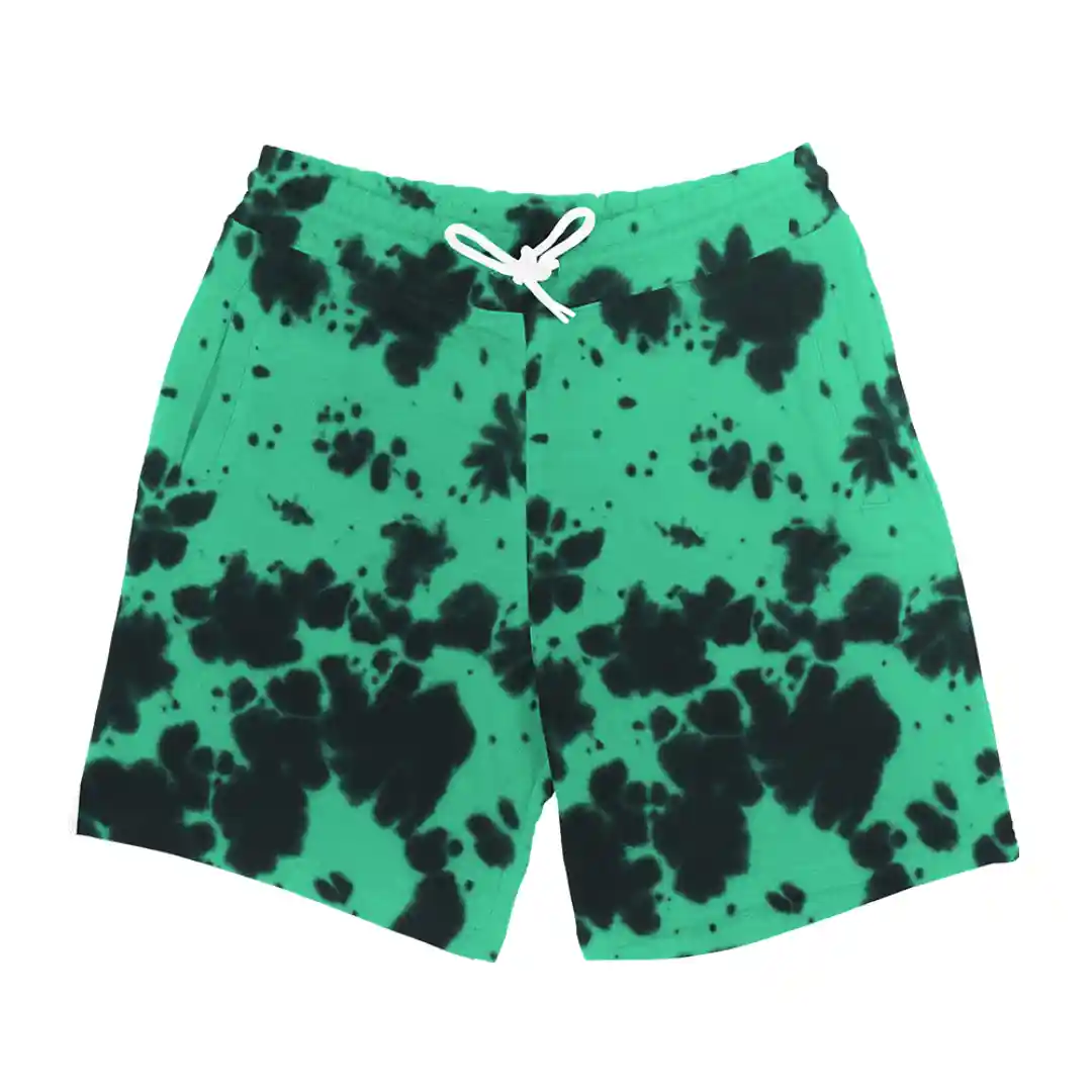 Tie Dye Green Black Shorts