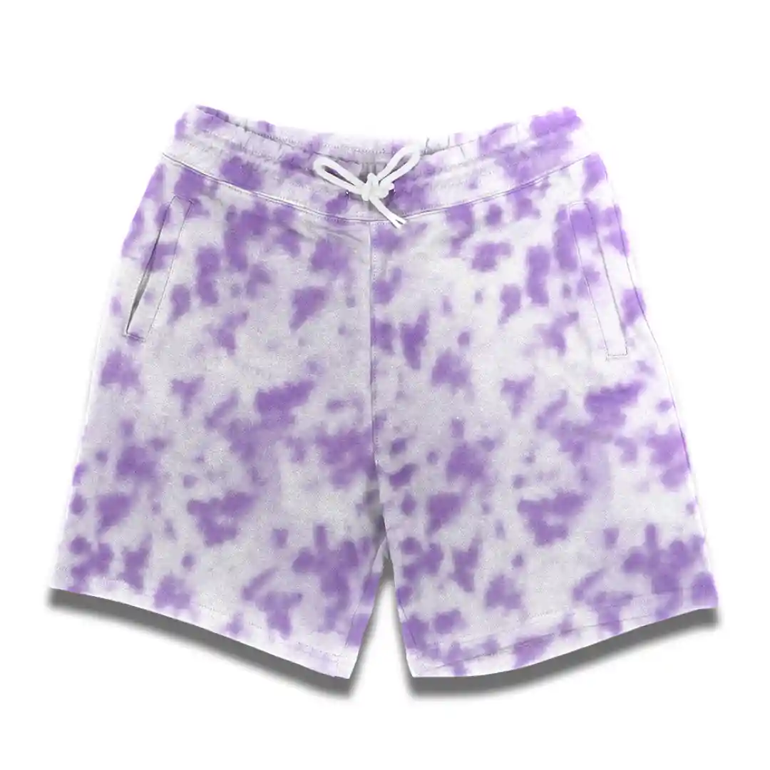 Tie Dye White Lavender Shorts