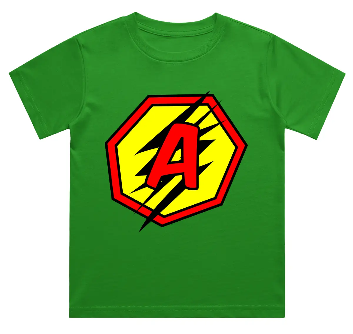 A Letter Alphabet Boys Flag Green Cotton T-shirt